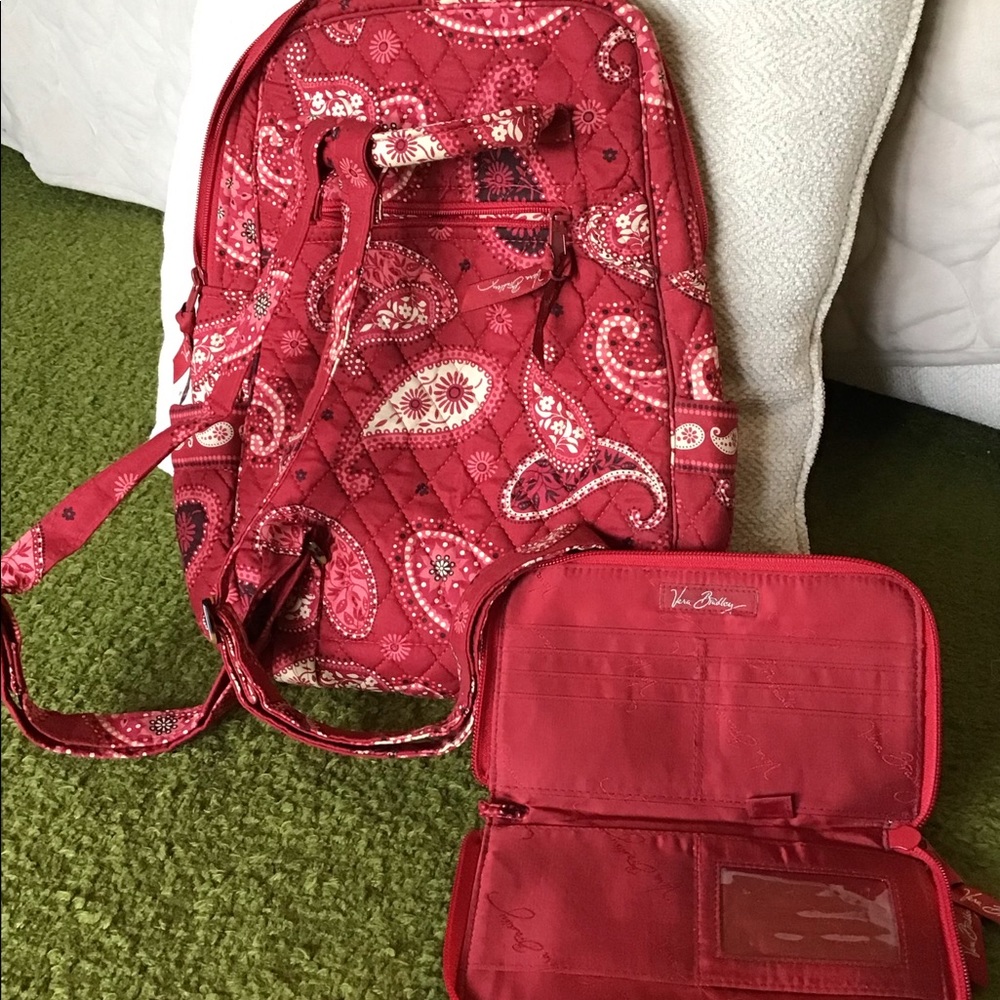 Vera Bradley backpack and wristlet wallet in Mesa Red